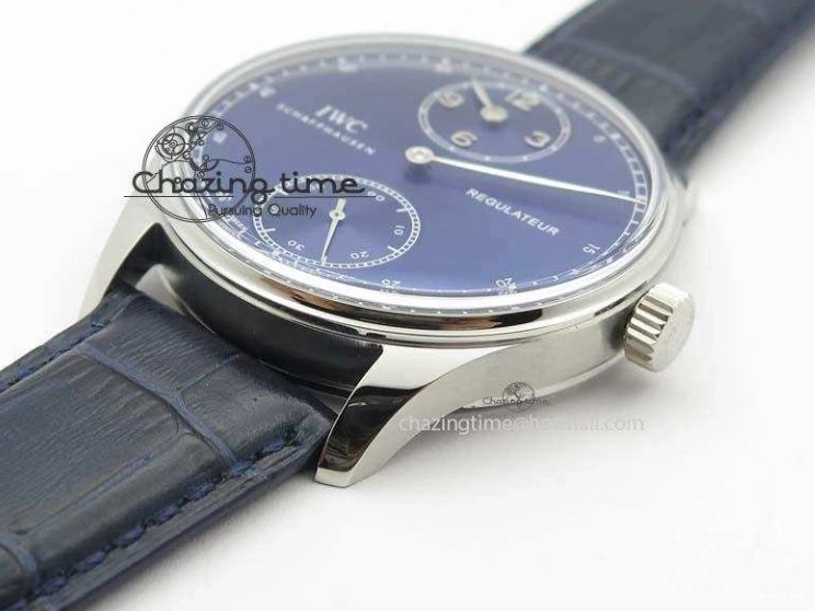 MIROTIME 1227 ZeroBulk Portuguese IW5444 SS Blue Dial On Blue Leather Strap A 7255